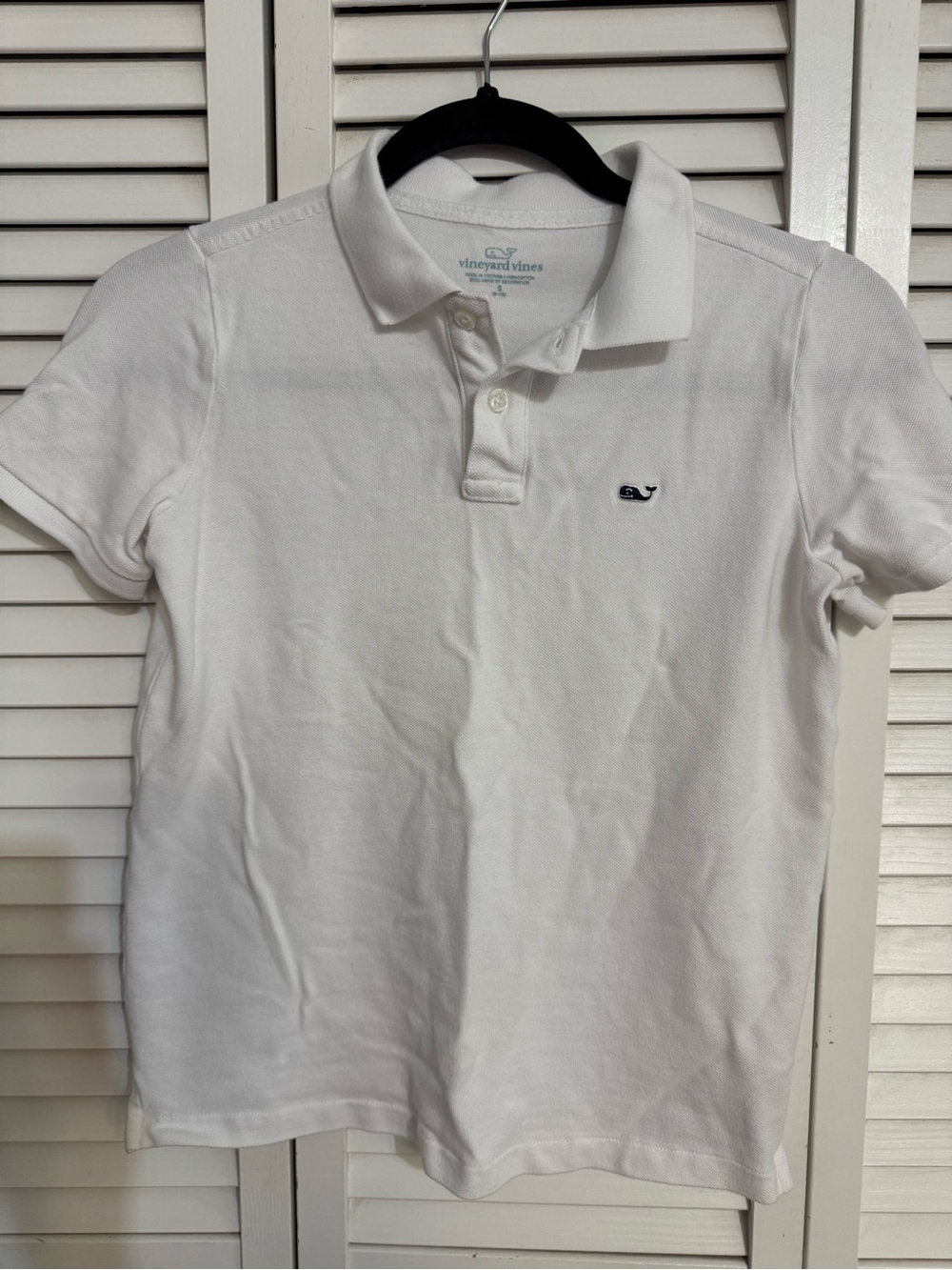 Vineyard Vines Boys Classic White Polo Shirt 8-10